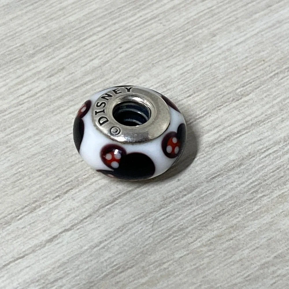 Disney Pandora Mickey Mouse Murano Glass Charm Sterling Silver 925 Bracelet Bead